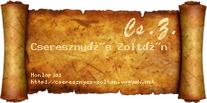 Cseresznyés Zoltán névjegykártya